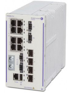 OS6465T P12 Switch  AC PSU and EU Cord PoE+  2 Gig combo  2 SFP ports  1RU x 1/2 rack