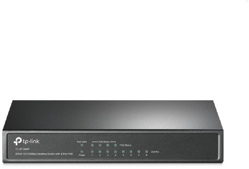 8 Port 10/100 Mbps Desktop Switch with 4 Port PoE