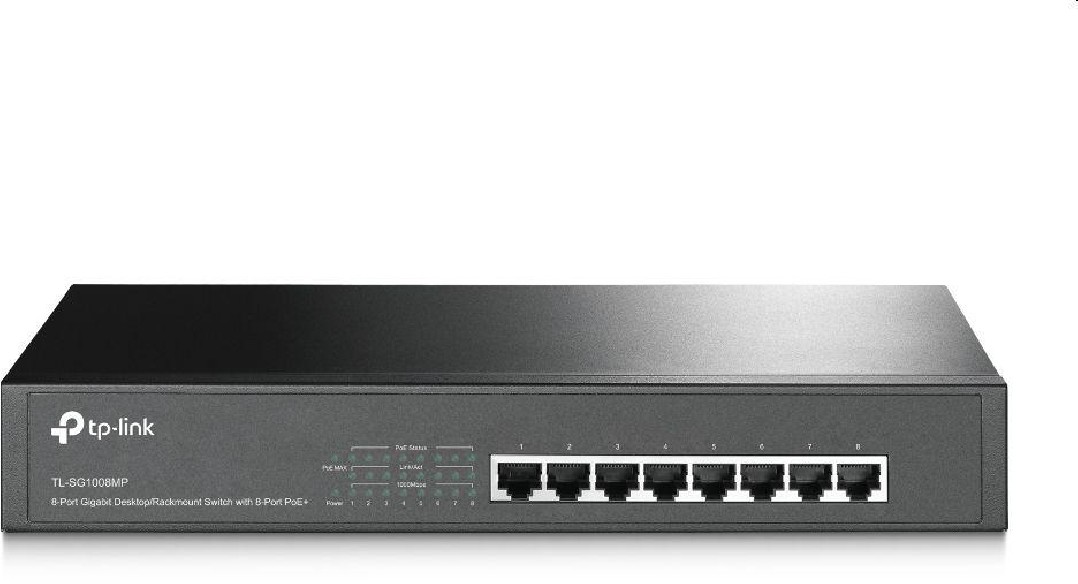 8 Port Gigabit Switch with 8 Port PoE+