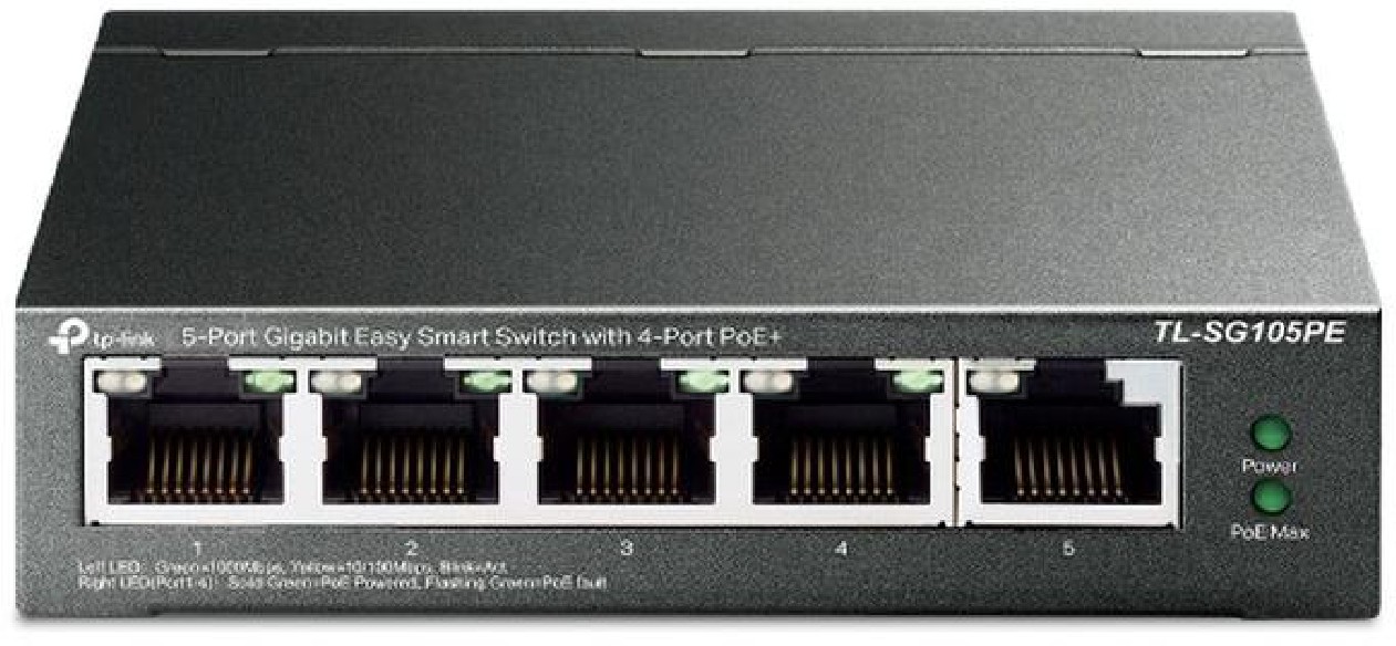 5 Port Gigabit Easy Smart Switch with 4 Port PoE+