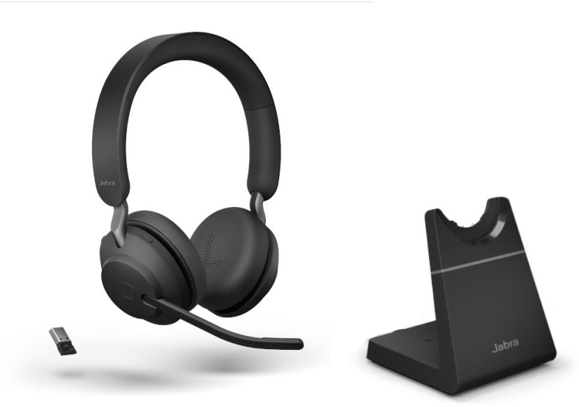 Jabra Evolve2 65 Link380a MS Stereo Stand Black