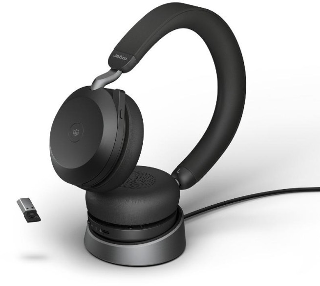 Jabra Evolve2 75 Link380a MS Stereo Stand Black